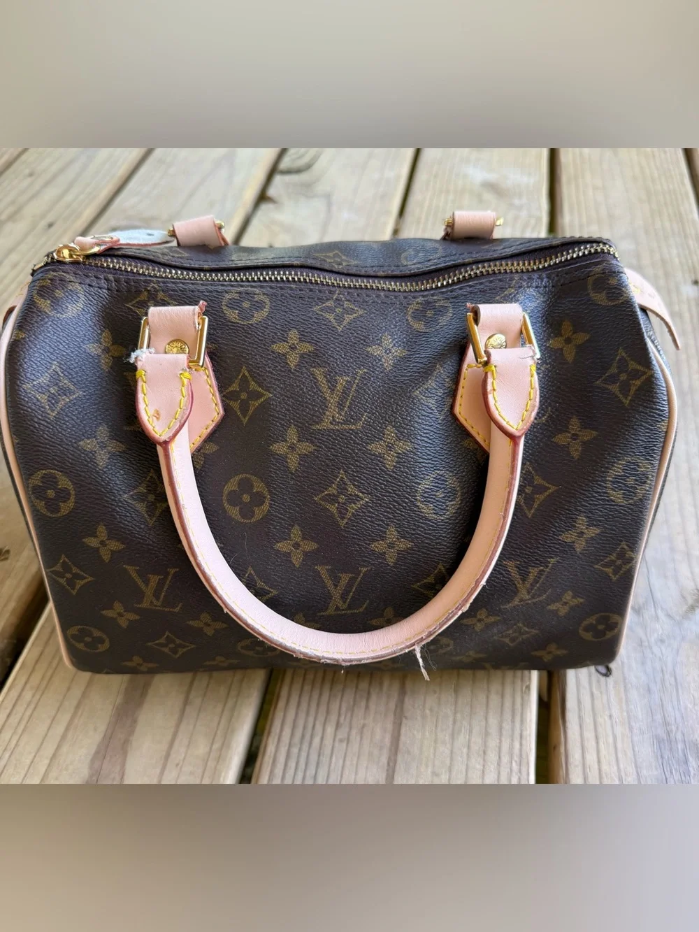 Designer Inspired Brown Monogram Satchel Speedy Style Bag Purse Handbag - Picture 6 of 12